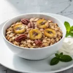banana bread baked oatmeal - featured image