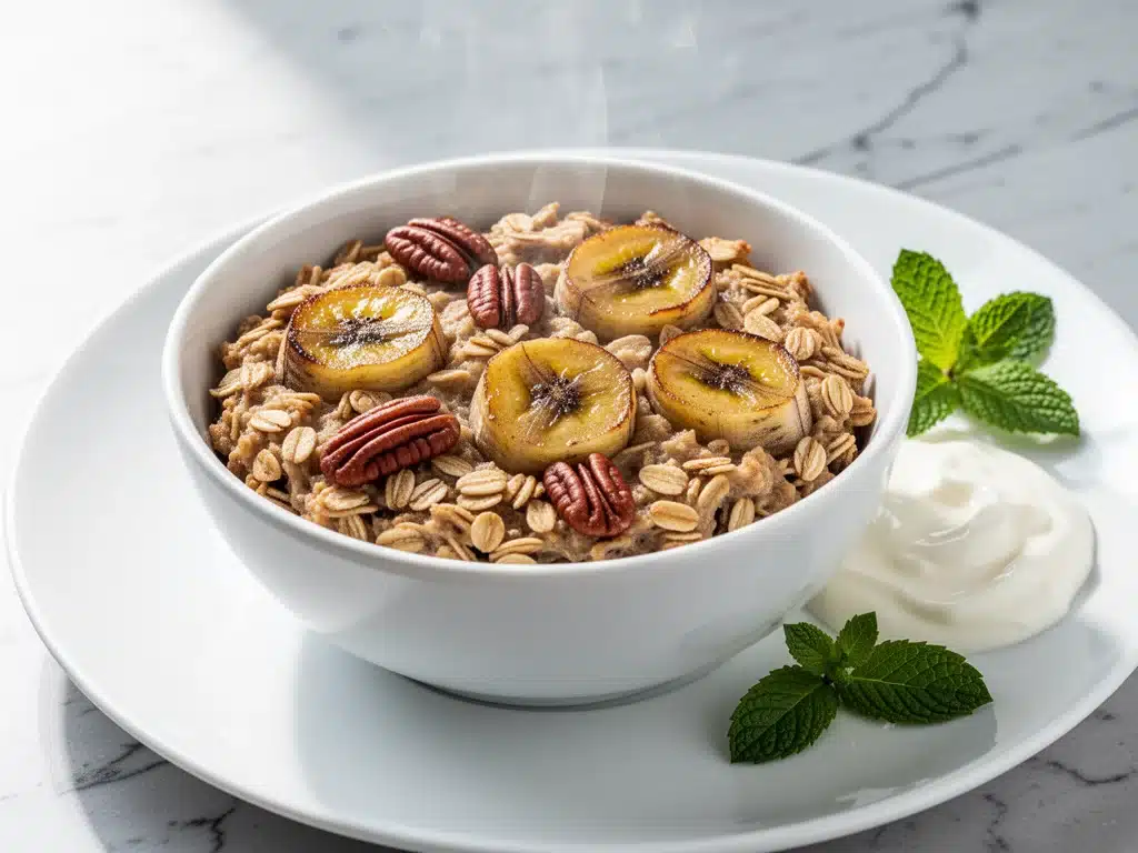 banana bread baked oatmeal - featured image