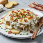 cheesy bacon ranch potato casserole - featured image