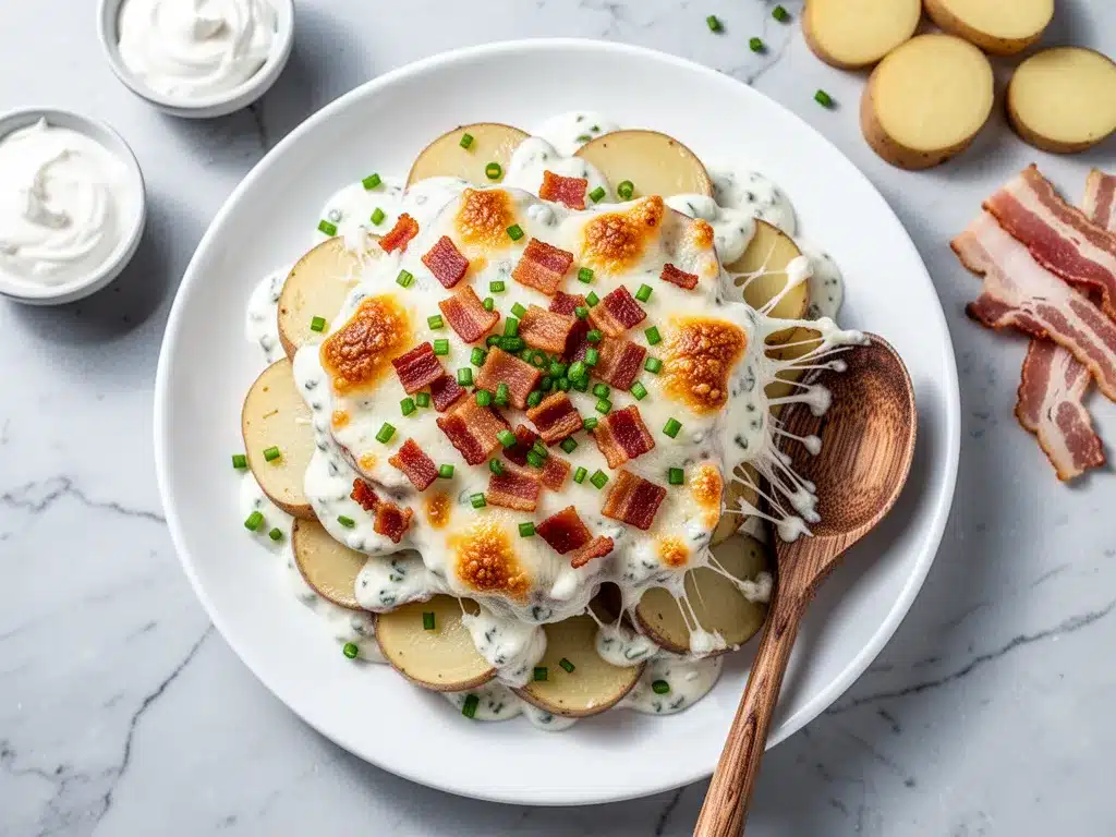Cheesy Bacon Ranch Potato Casserole: Easy Holiday Side 4 cheesy bacon ranch potato casserole preparation steps