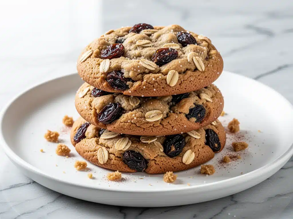 chewy oatmeal raisin cookies - featured image