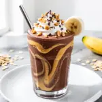 chocolate peanut butter banana smoothie - featured image