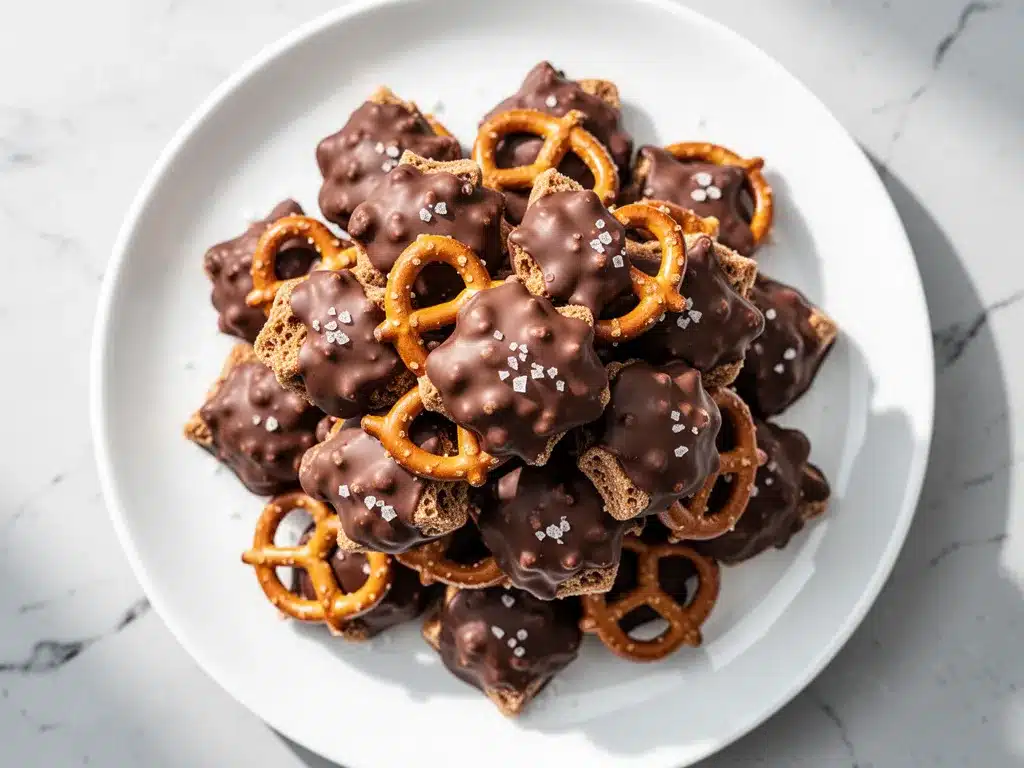 Sweet and Salty Chocolate Pretzel Clusters: Easy 3-Ingredient Treat 4 chocolate pretzel clusters preparation steps
