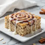 cinnamon roll baked oatmeal - featured image