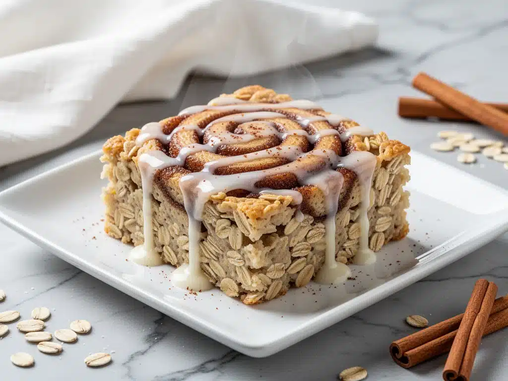 cinnamon roll baked oatmeal - featured image