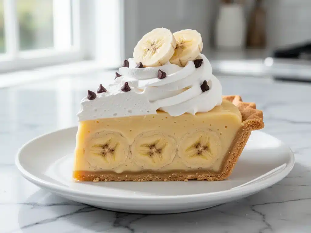creamy banana cream pie - featured image