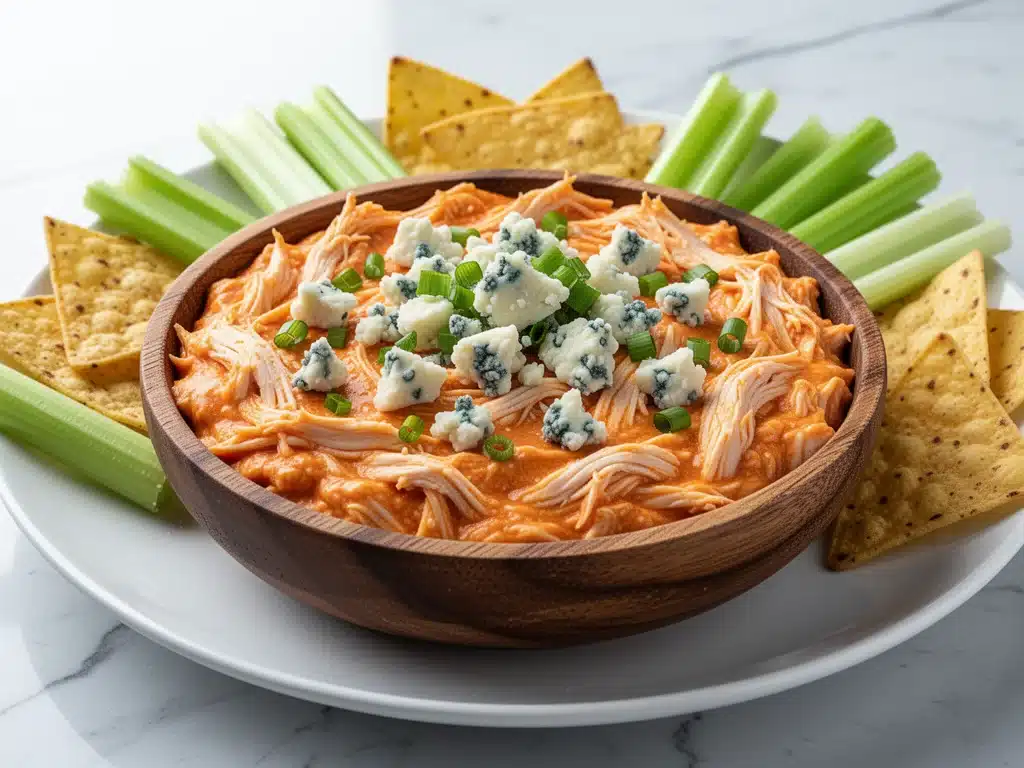 creamy buffalo chicken dip - featured image