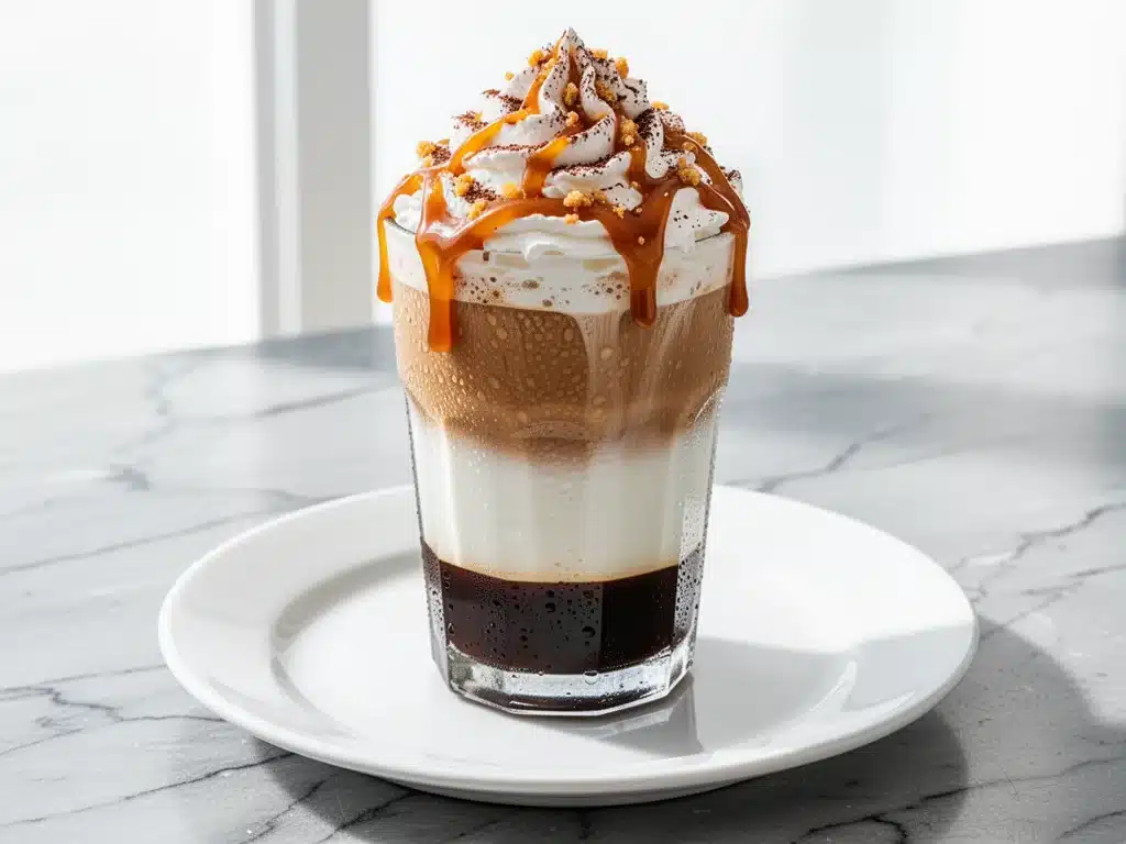 creamy iced caramel macchiato - featured image