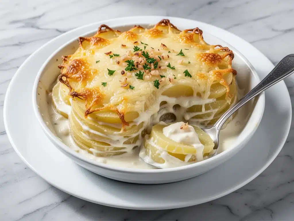 creamy scalloped potatoes - featured image