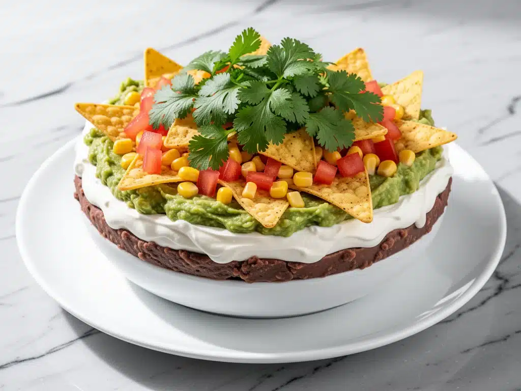 creamy seven layer taco dip - featured image