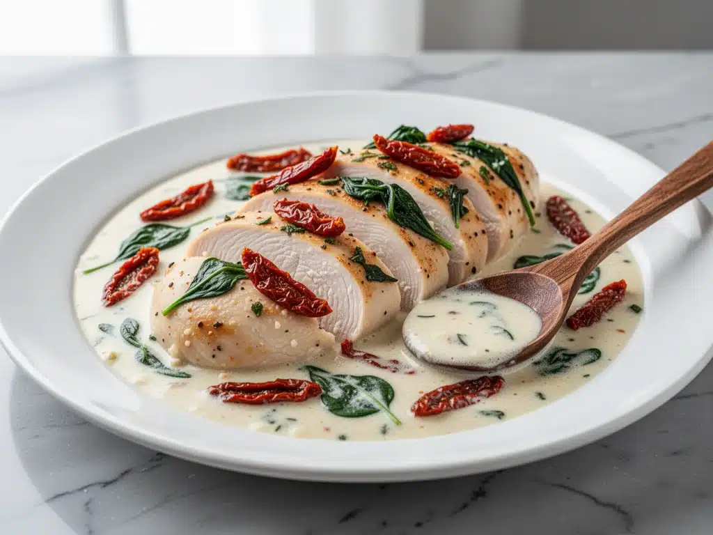 creamy tuscan garlic chicken - featured image