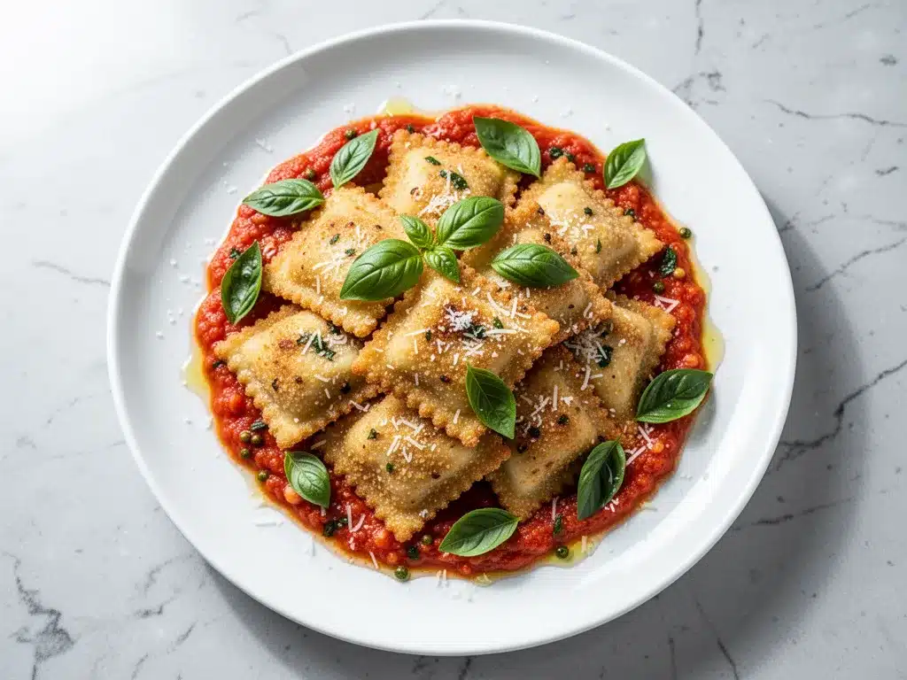 Crispy Air Fryer Ravioli: 5 Easy Baked Snacks 4 crispy air fryer ravioli preparation steps