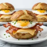 crispy bacon egg and cheese breakfast sliders - featured image