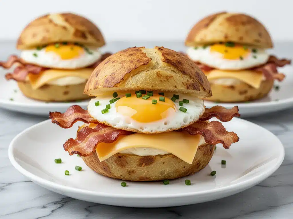 crispy bacon egg and cheese breakfast sliders - featured image