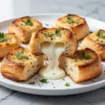 crispy mozzarella stuffed garlic bread bites - featured image