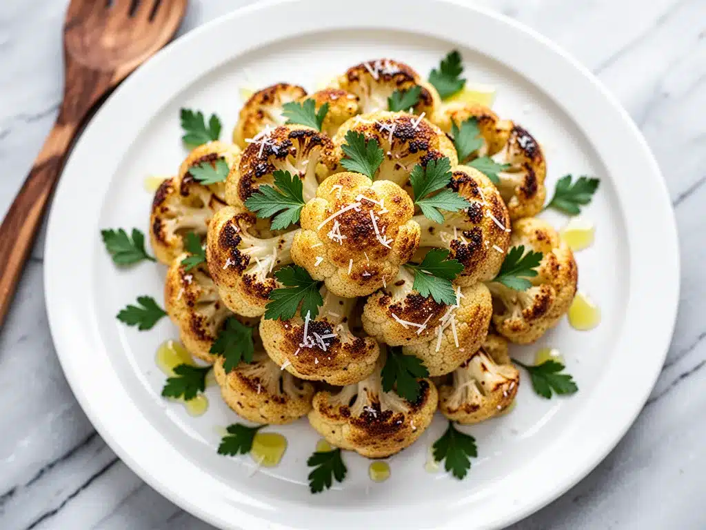 Crispy Parmesan Roasted Cauliflower: 5-Ingredient Weeknight Side 4 crispy parmesan roasted cauliflower preparation steps