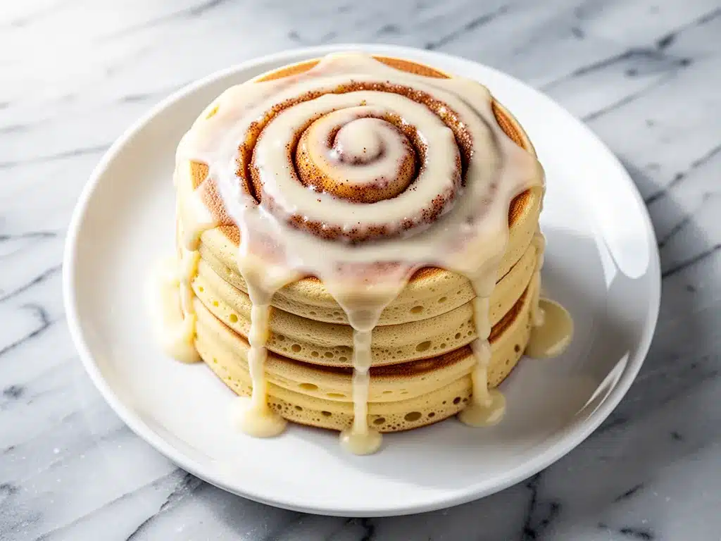 Fluffy Cinnamon Roll Pancakes: 5-Step Weekend Brunch 4 fluffy cinnamon roll pancakes with cream cheese glaze preparation steps