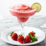 frozen strawberry daiquiri mocktail - featured image