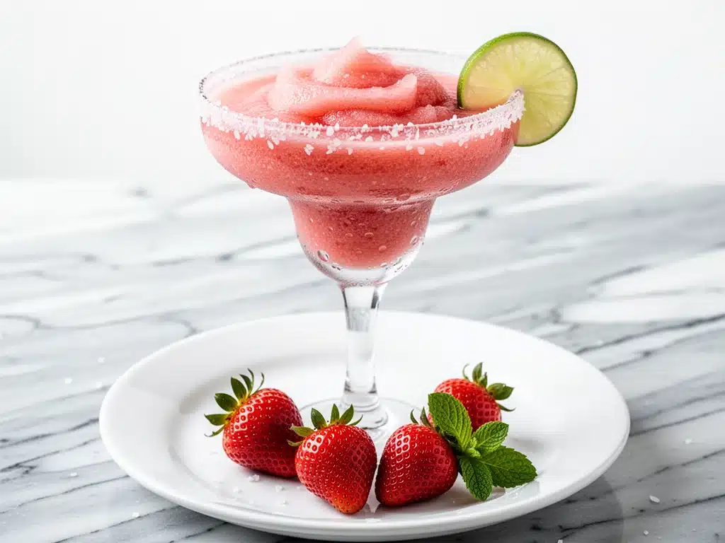 frozen strawberry daiquiri mocktail - featured image