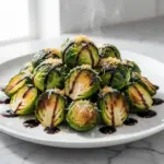 garlic parmesan roasted brussels sprouts - featured image