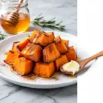 honey glazed roasted sweet potatoes - featured image
