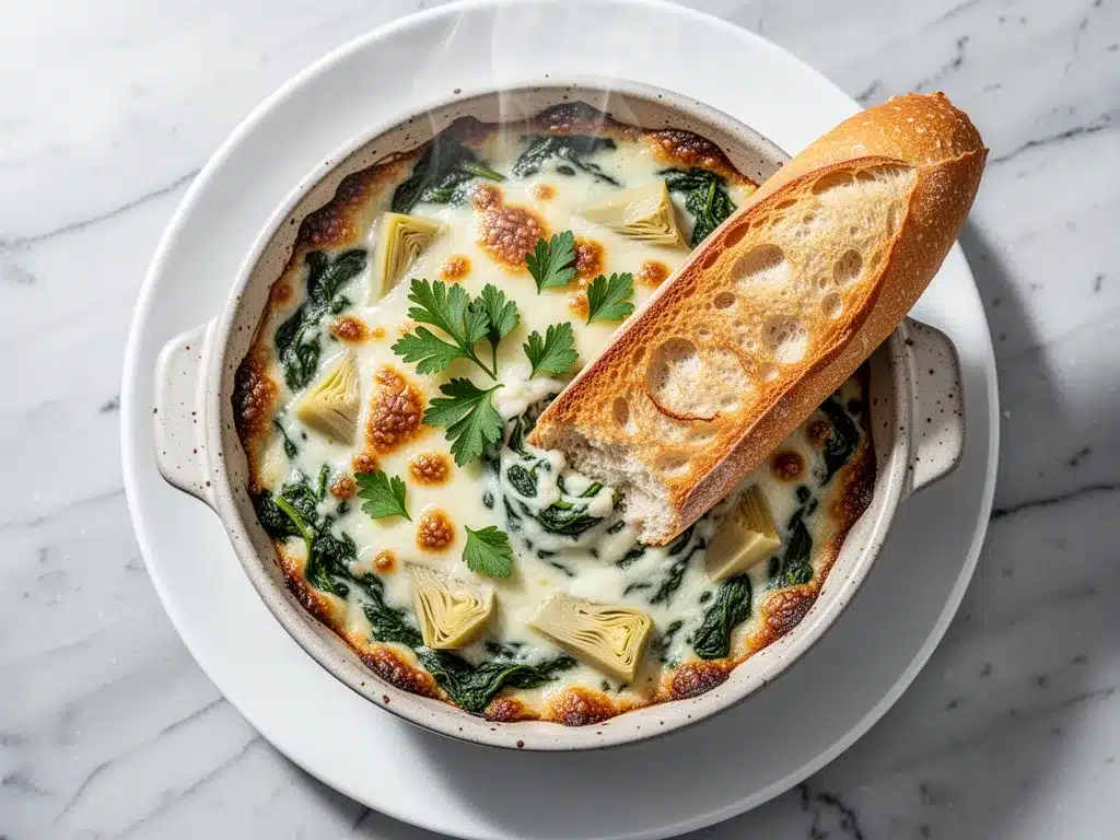 Hot Cheesy Spinach Artichoke Dip: Best 5-Ingredient Party Dip 4 hot cheesy spinach artichoke dip preparation steps