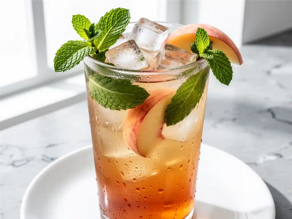 Iced Peach Green Tea Lemonade - featured image