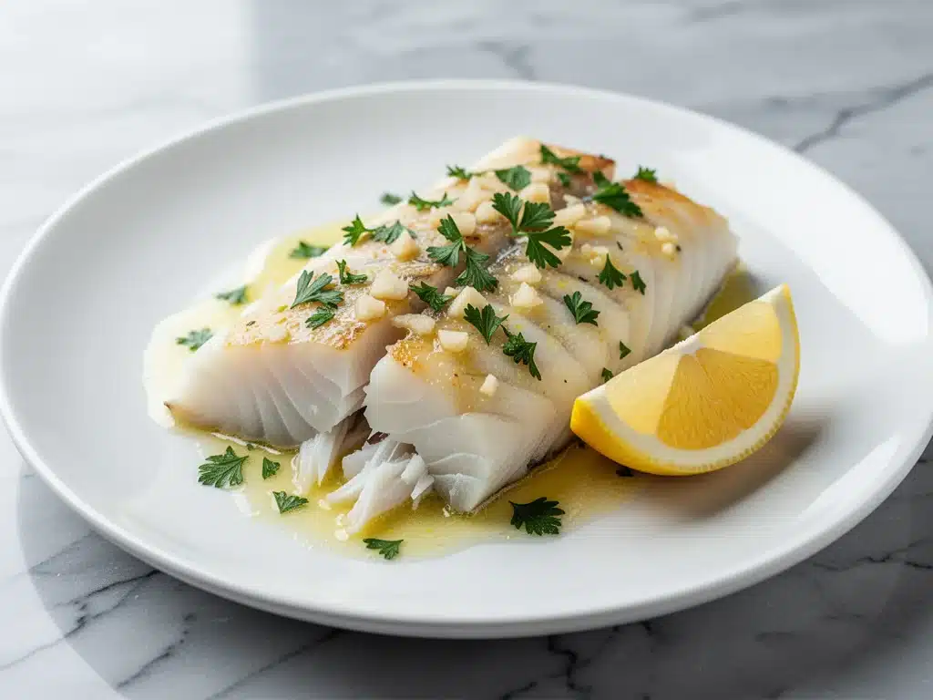 lemon butter garlic baked cod - featured image