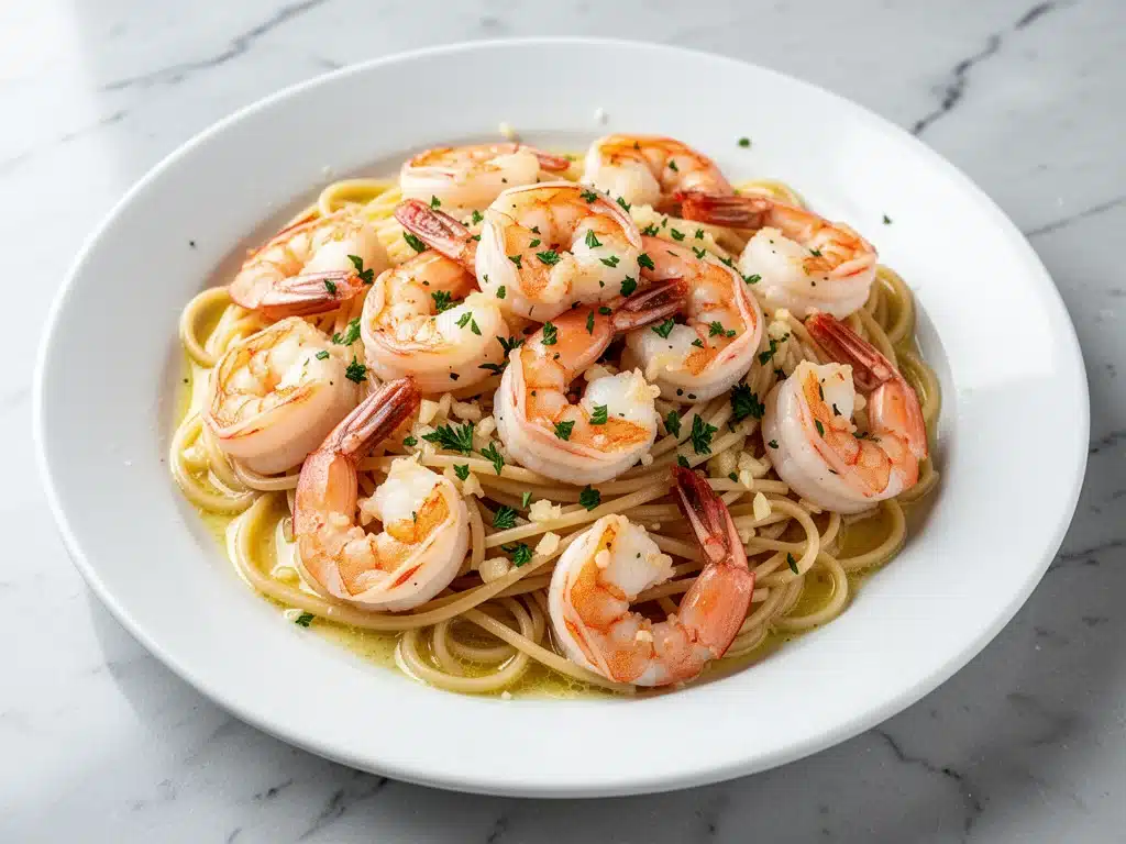 Lemon Garlic Butter Shrimp Scampi - featured image