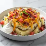 loaded smashed potato casserole - featured image