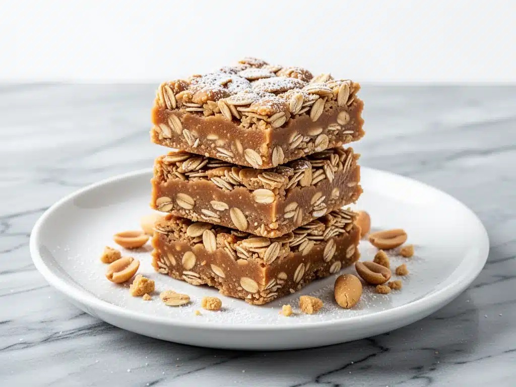 no-bake peanut butter oat bars - featured image