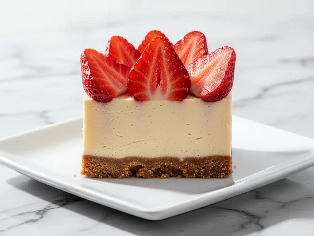 no-bake strawberry cheesecake - featured image