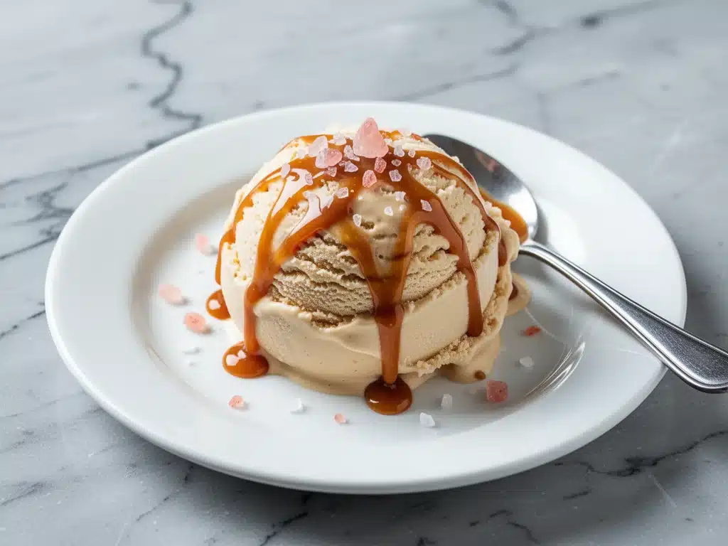 salted caramel no-churn ice cream - featured image