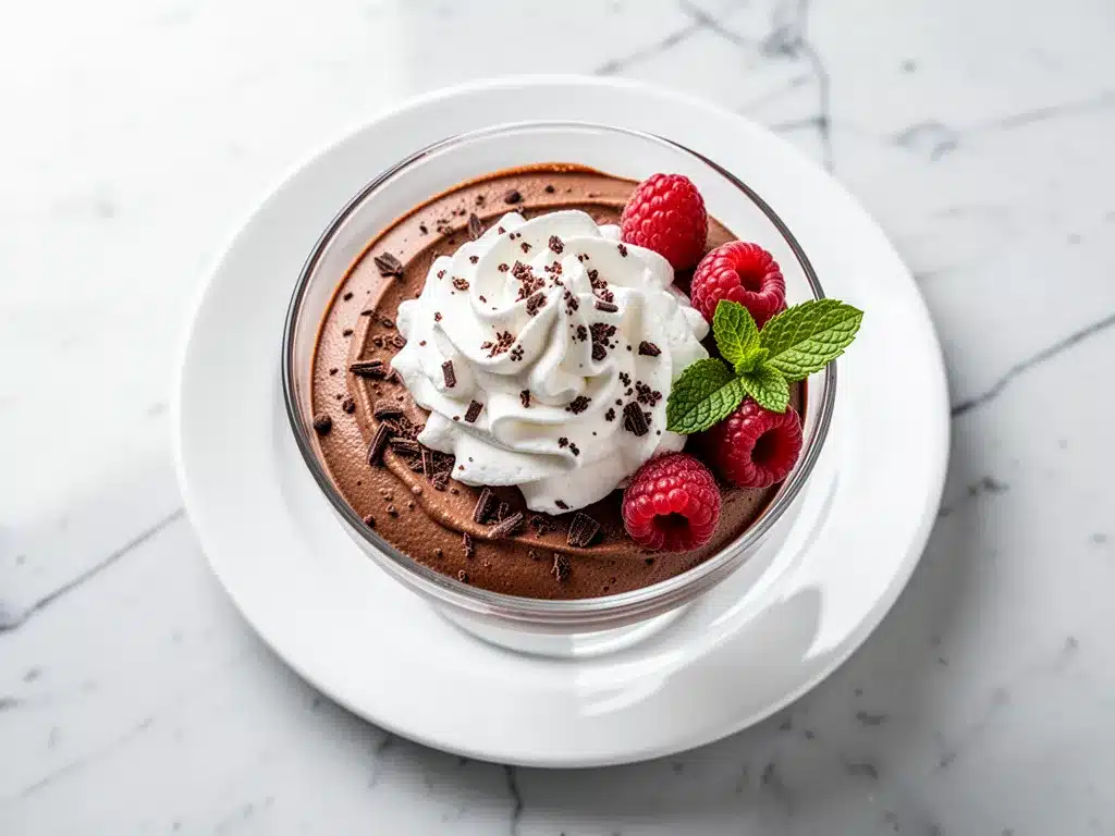 Silky Chocolate Mousse with Fresh Whipped Cream: 5-Ingredient Easy Dessert 4 silky chocolate mousse preparation steps