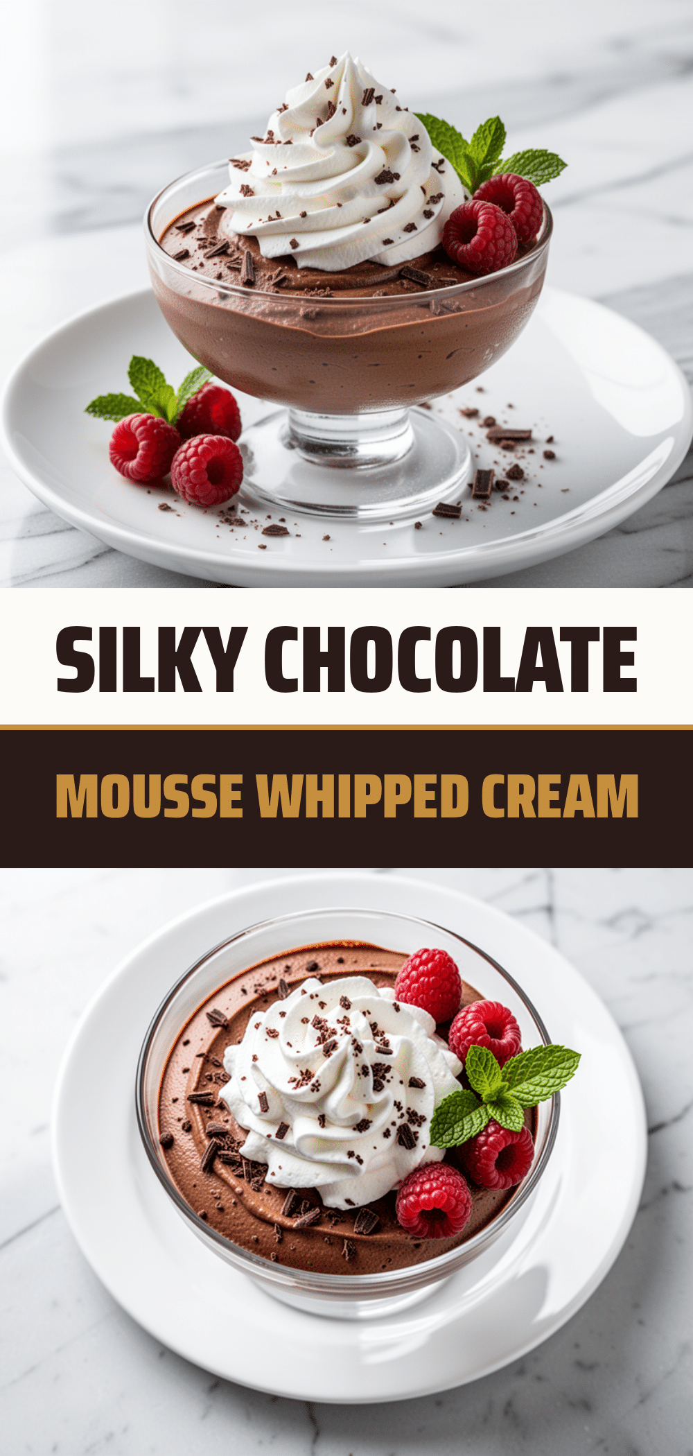 Silky Chocolate Mousse with Fresh Whipped Cream: 5-Ingredient Easy Dessert 5 silky chocolate mousse recipe