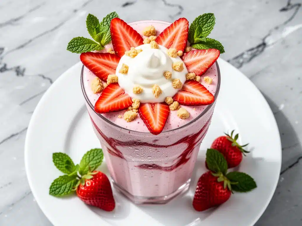 Strawberry Cheesecake Protein Smoothie: 3-Ingredient High Protein Breakfast 4 Strawberry Cheesecake Protein Smoothie preparation steps