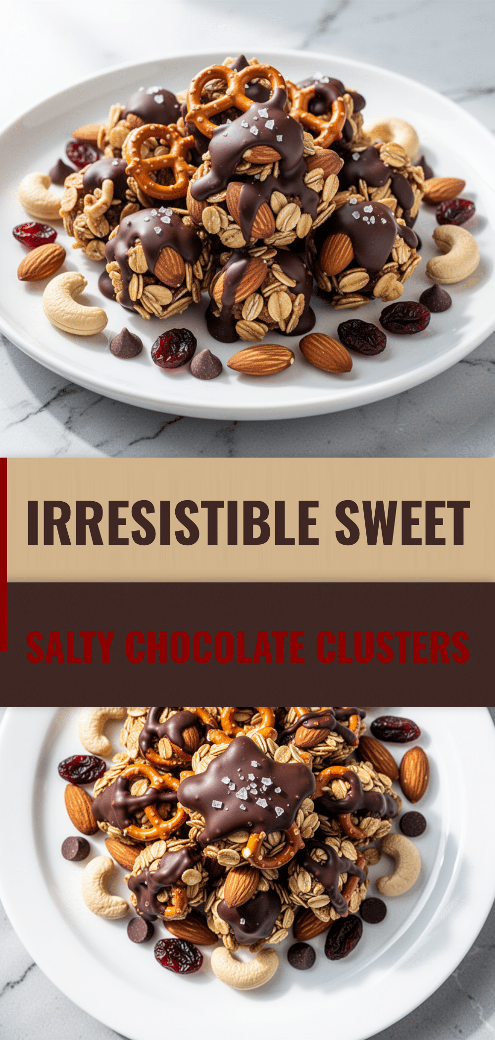 Sweet and Salty Trail Mix Clusters: 3-Ingredient Easy Snack 5 sweet and salty trail mix clusters recipe