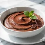 vegan creamy chocolate avocado mousse - featured image