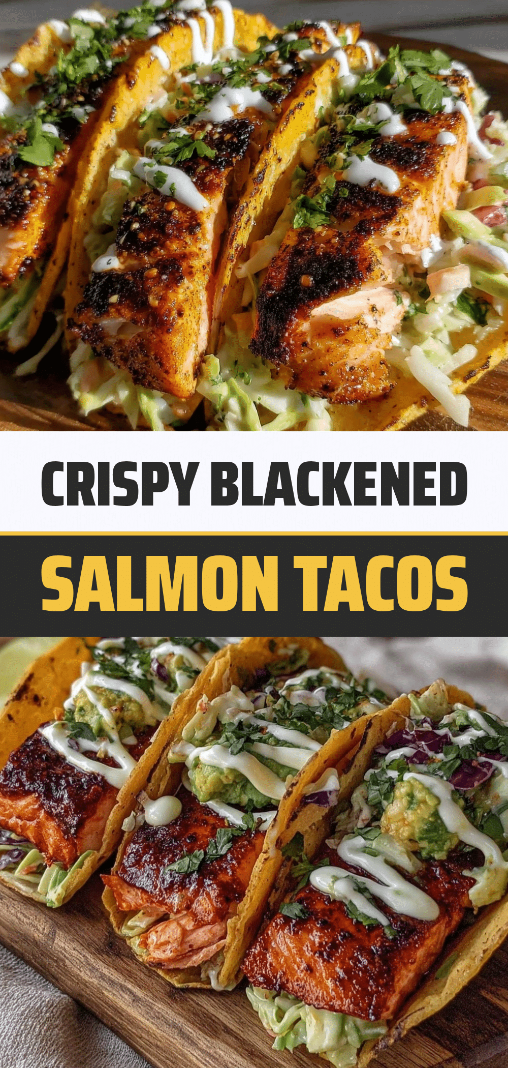 Blackened Salmon Tacos: 5-Min Easy Avocado Lime Slaw 5 Blackened Salmon Tacos recipe