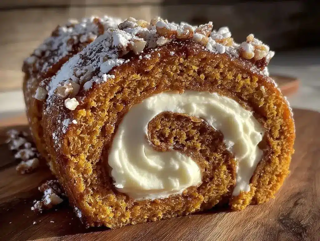 crack-free fall pumpkin roll - featured image