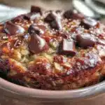creamy chocolate chip baked oatmeal - featured image