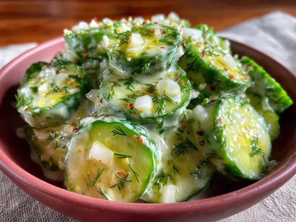 creamy cucumber salad - featured image