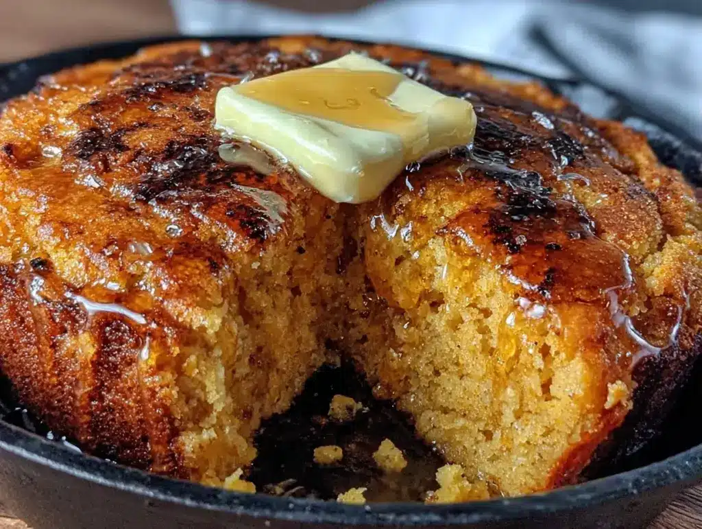 crispy honey butter cornbread - featured image