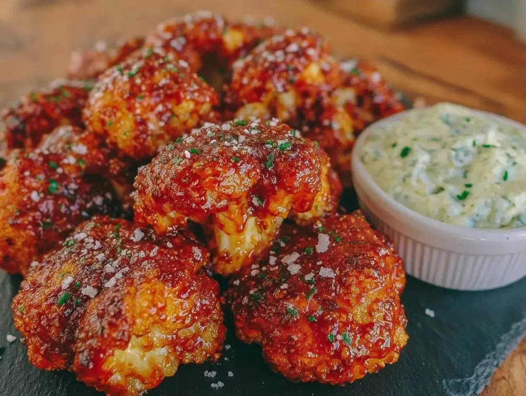 easy buffalo cauliflower bites - featured image