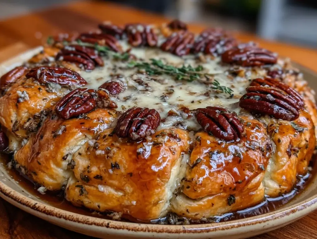 easy maple pecan brie - featured image