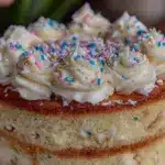 easy moist vanilla birthday cake - featured image