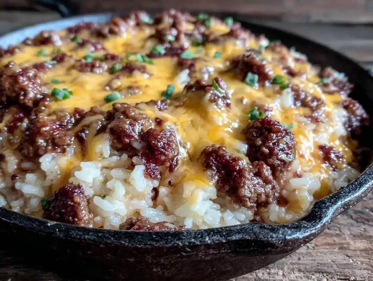 Easy One-Skillet Cheesy Beef Rice for Meal Prep: Freezer-Friendly 4 Easy One-Skillet Cheesy Beef Rice preparation steps