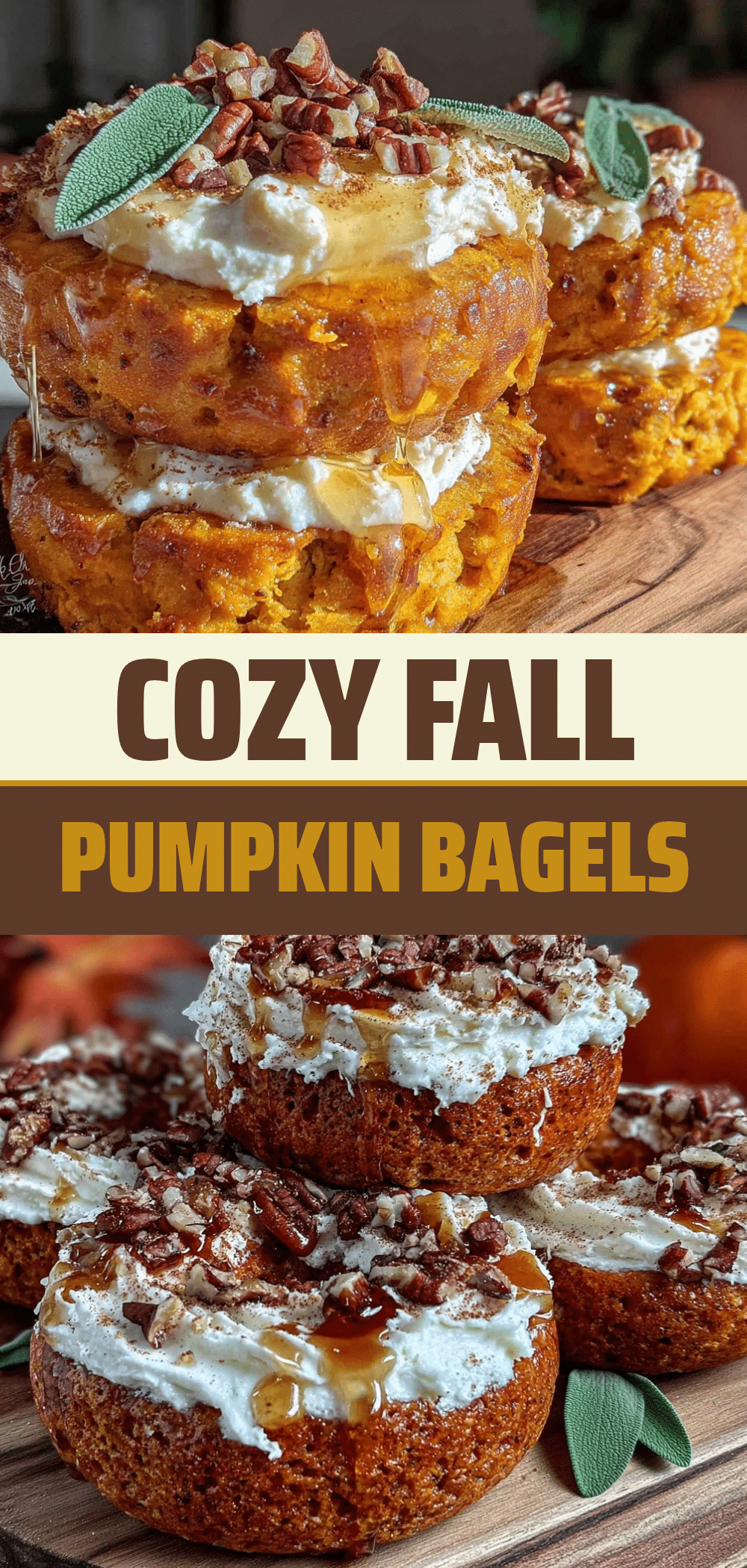 Fall Pumpkin Bagels with Whipped Maple Cream Cheese: Grill Recipe 5 Fall Pumpkin Bagels recipe