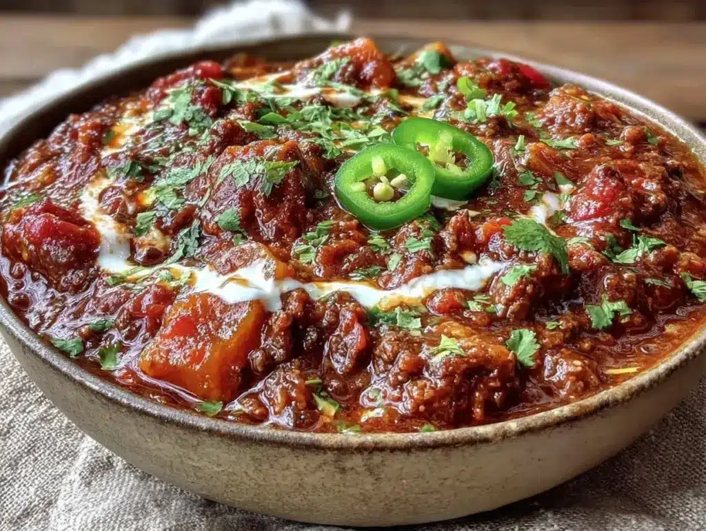 fall pumpkin chili - featured image