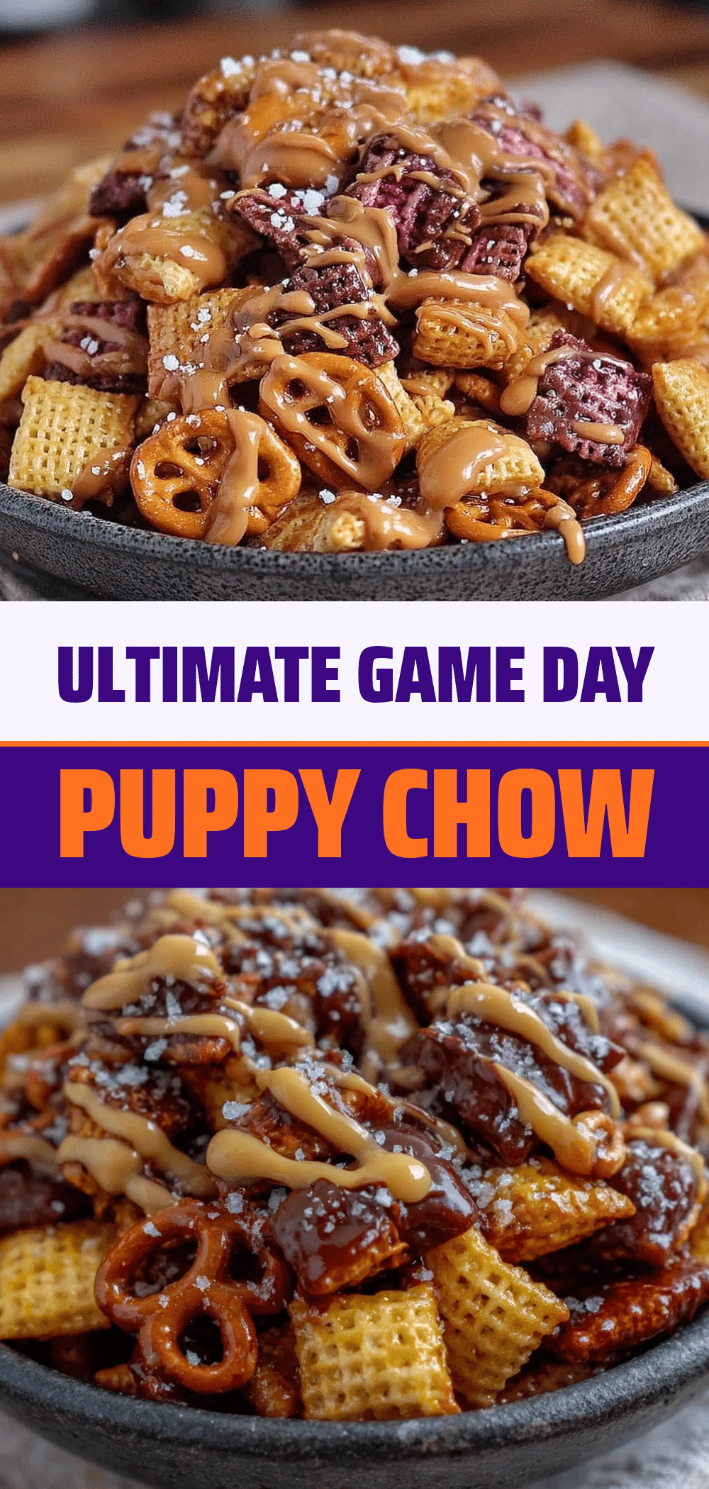 Game Day Puppy Chow with Peanut Butter Drizzle: Easy Snack 5 Game Day Puppy Chow with Peanut Butter Drizzle recipe